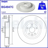 Bremsscheibe Hinterachse DELPHI BG4947C