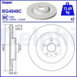 Bremsscheibe Hinterachse DELPHI BG4948C