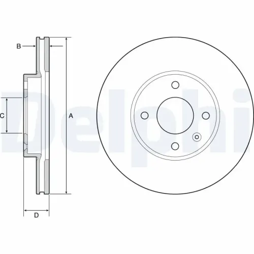 Bremsscheibe Vorderachse DELPHI BG4951C Bild Bremsscheibe Vorderachse DELPHI BG4951C