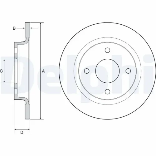 Bremsscheibe DELPHI BG4954C Bild Bremsscheibe DELPHI BG4954C