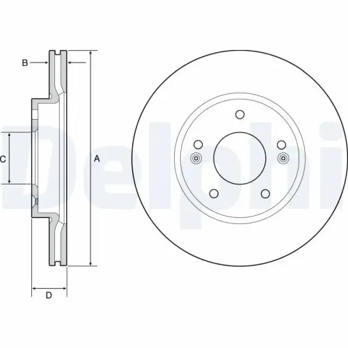 Bremsscheibe DELPHI BG4955C Bild Bremsscheibe DELPHI BG4955C