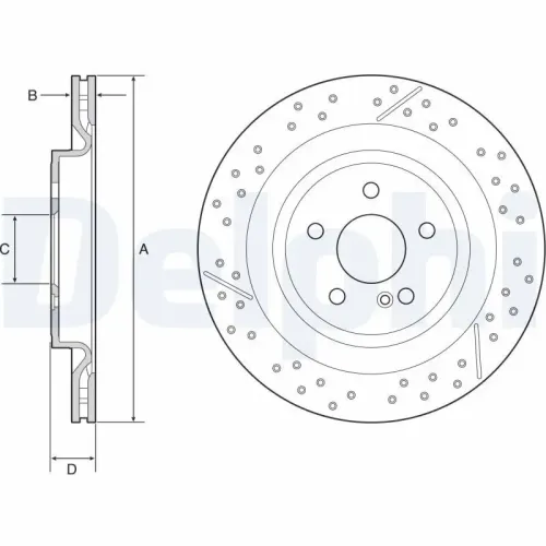 Bremsscheibe Hinterachse DELPHI BG4958C Bild Bremsscheibe Hinterachse DELPHI BG4958C