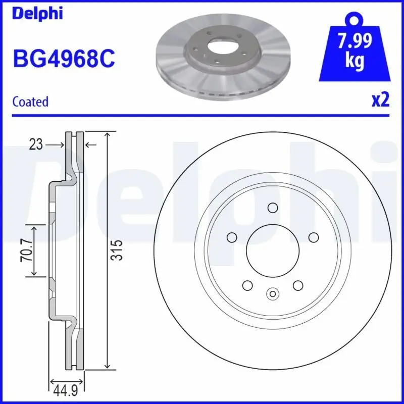 Bremsscheibe DELPHI BG4968C