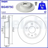 Bremsscheibe Hinterachse DELPHI BG4975C