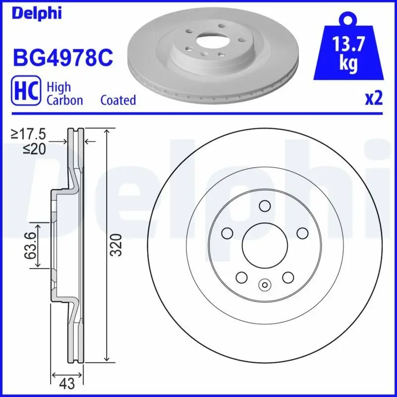 Bremsscheibe DELPHI BG4978C