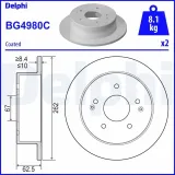 Bremsscheibe Hinterachse DELPHI BG4980C