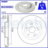 Bremsscheibe Hinterachse DELPHI BG5008C