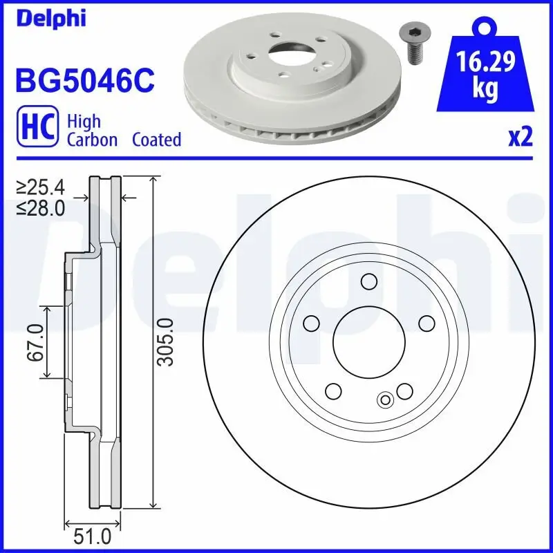 Bremsscheibe DELPHI BG5046C