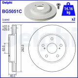 Bremsscheibe DELPHI BG5051C