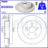 Bremsscheibe Hinterachse DELPHI BG5052C
