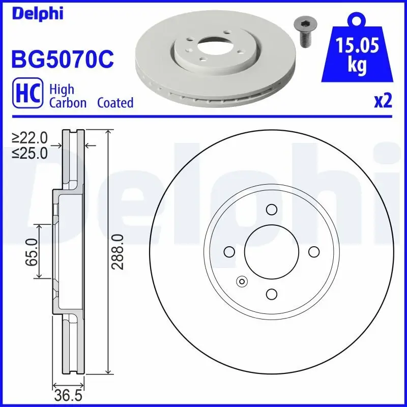 Bremsscheibe DELPHI BG5070C