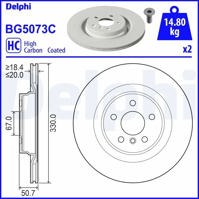 Bremsscheibe DELPHI BG5073C