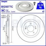 Bremsscheibe Hinterachse DELPHI BG5077C