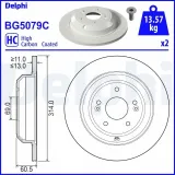 Bremsscheibe Hinterachse DELPHI BG5079C