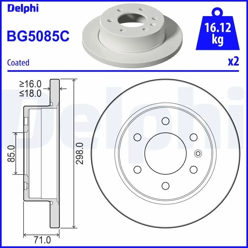 Bremsscheibe DELPHI BG5085C