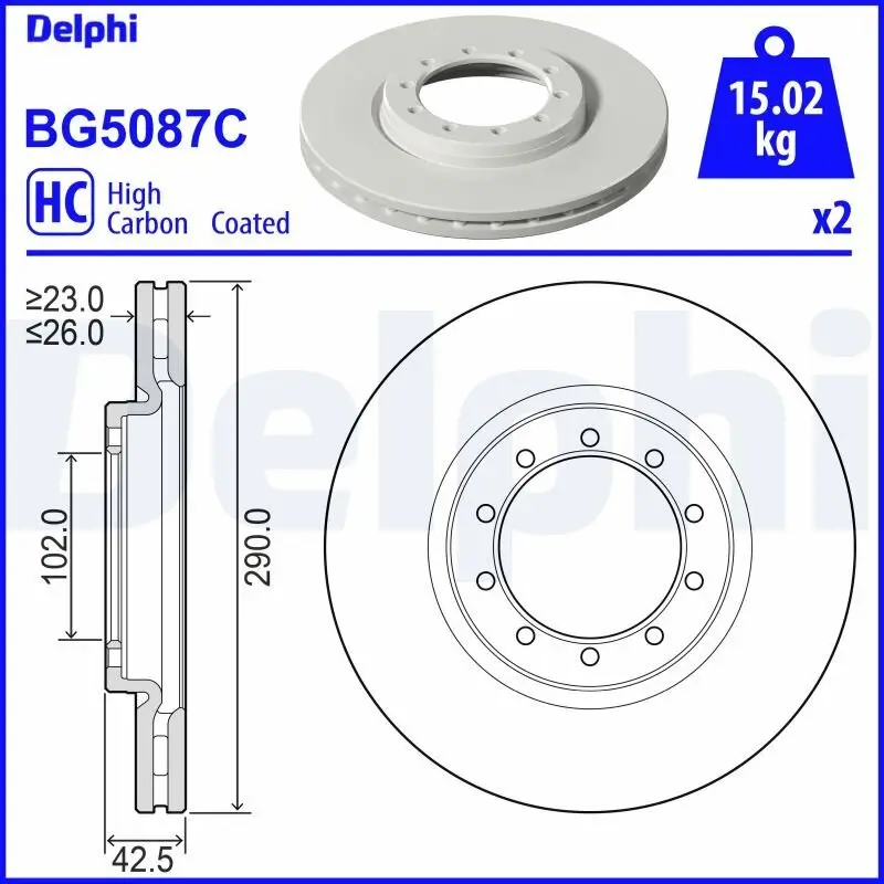 Bremsscheibe DELPHI BG5087C