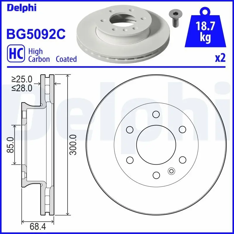 Bremsscheibe DELPHI BG5092C