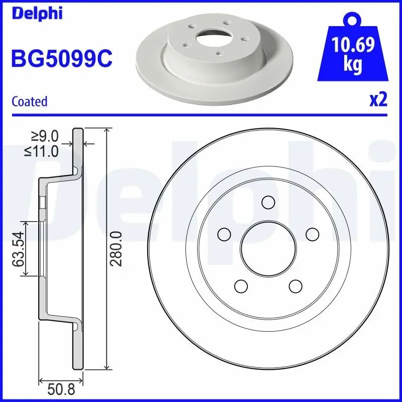 Bremsscheibe DELPHI BG5099C
