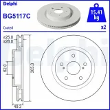 Bremsscheibe DELPHI BG5117C