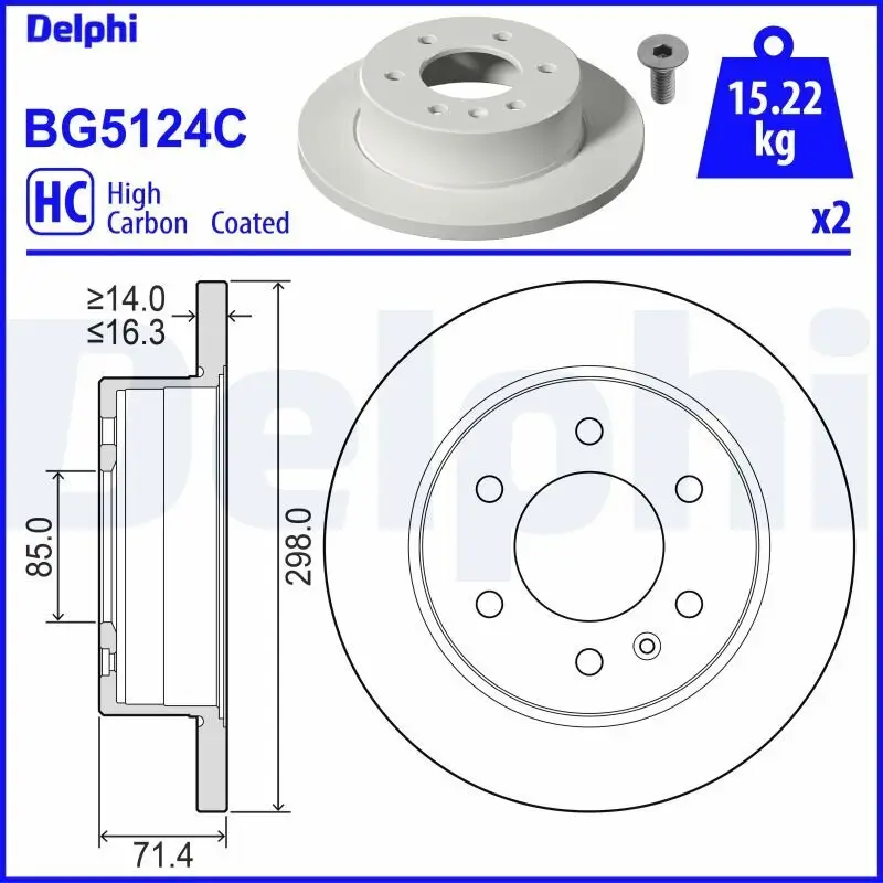 Bremsscheibe DELPHI BG5124C