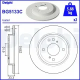 Bremsscheibe Hinterachse DELPHI BG5133C