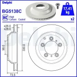 Bremsscheibe Hinterachse DELPHI BG5138C