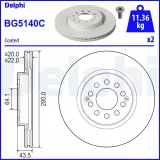 Bremsscheibe Vorderachse DELPHI BG5140C