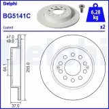 Bremsscheibe Hinterachse DELPHI BG5141C