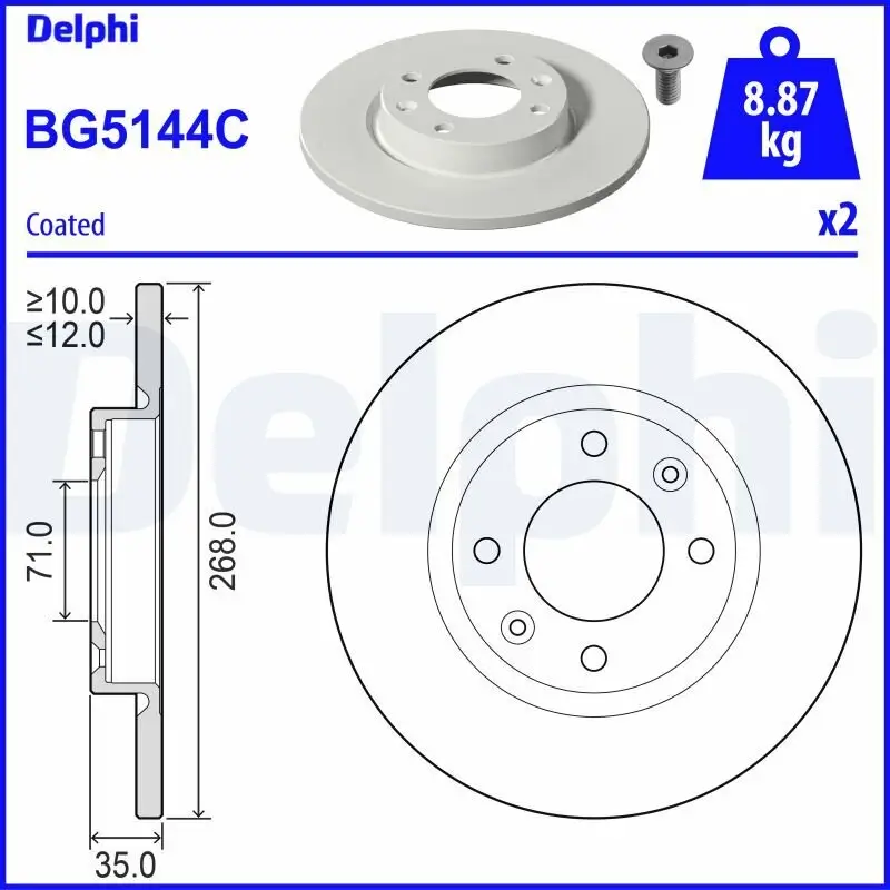 Bremsscheibe DELPHI BG5144C