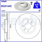 Bremsscheibe Hinterachse DELPHI BG5144C