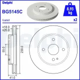 Bremsscheibe Vorderachse DELPHI BG5145C