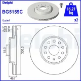 Bremsscheibe Vorderachse DELPHI BG5159C