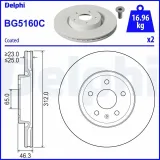 Bremsscheibe DELPHI BG5160C