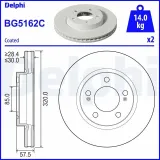 Bremsscheibe Vorderachse DELPHI BG5162C
