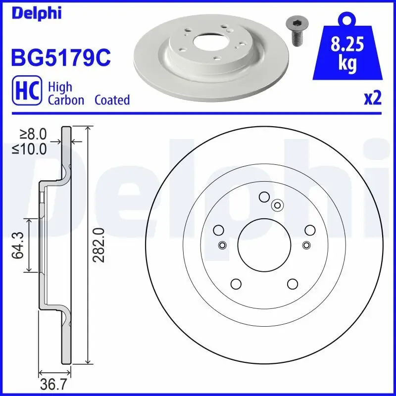 Bremsscheibe DELPHI BG5179C