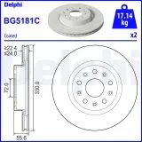 Bremsscheibe Vorderachse DELPHI BG5181C