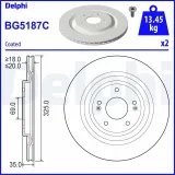 Bremsscheibe Hinterachse DELPHI BG5187C