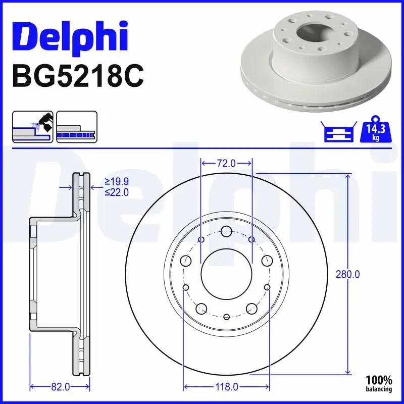 Bremsscheibe DELPHI BG5218C