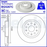 Bremsscheibe Hinterachse DELPHI BG5267C