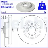 Bremsscheibe Hinterachse DELPHI BG5268C