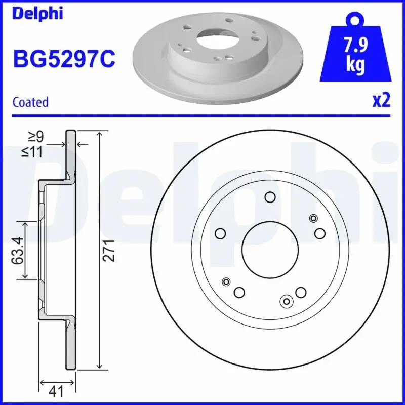 Bremsscheibe DELPHI BG5297C