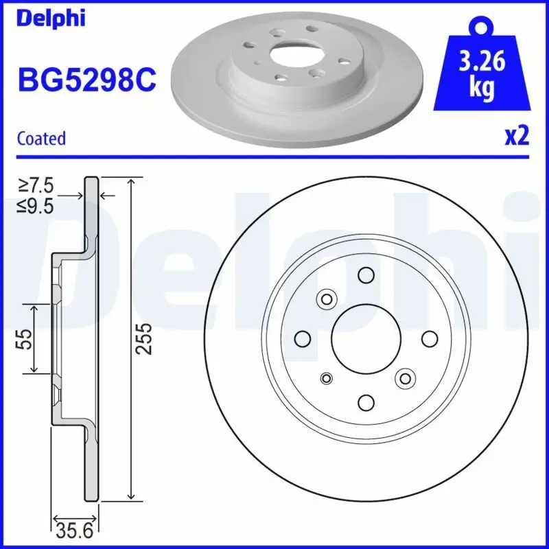 Bremsscheibe DELPHI BG5298C