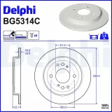 Bremsscheibe Hinterachse DELPHI BG5314C