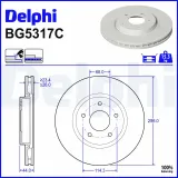Bremsscheibe Vorderachse DELPHI BG5317C