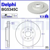 Bremsscheibe Vorderachse DELPHI BG5345C