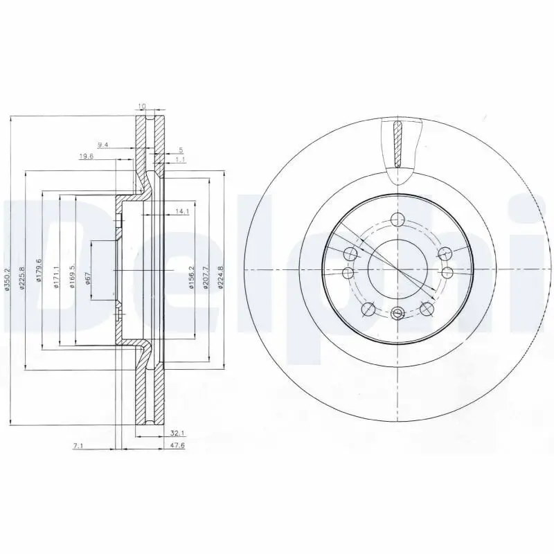 Bremsscheibe DELPHI BG9013 Bild Bremsscheibe DELPHI BG9013