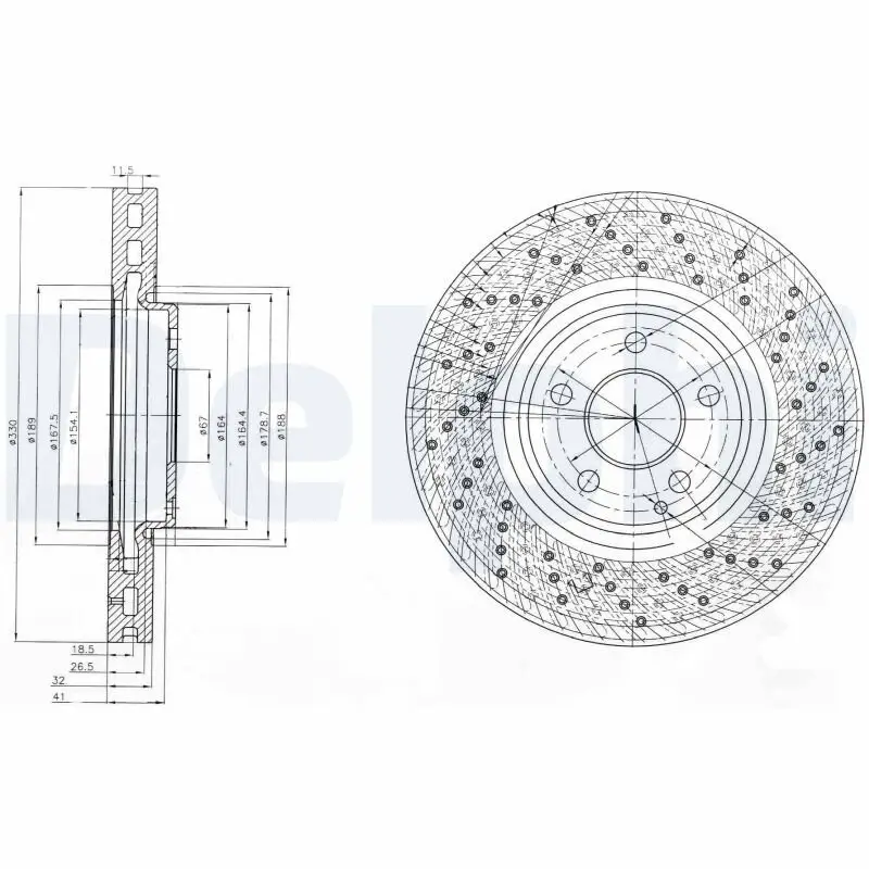 Bremsscheibe Vorderachse DELPHI BG9014