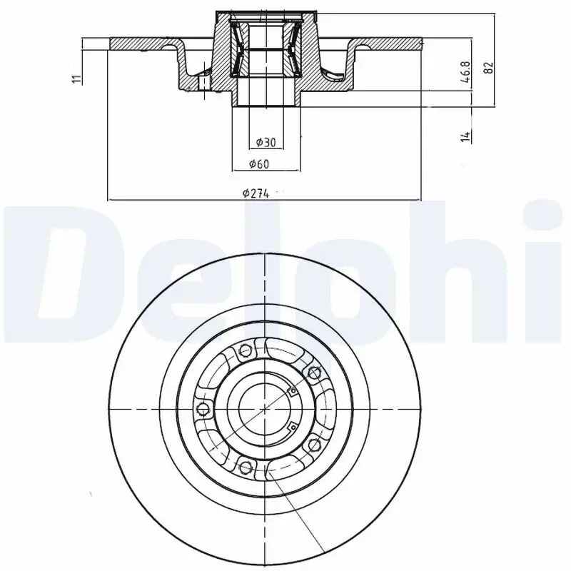 Bremsscheibe Hinterachse DELPHI BG9026RSC