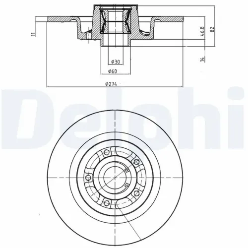 Bremsscheibe DELPHI BG9026RS Bild Bremsscheibe DELPHI BG9026RS