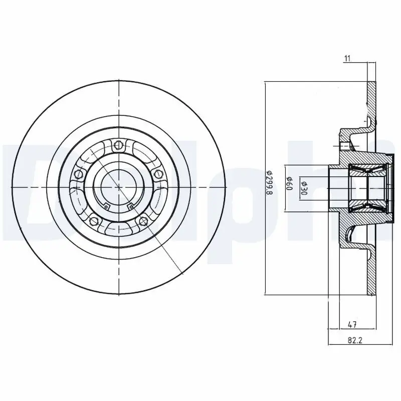 Bremsscheibe Hinterachse DELPHI BG9027RS